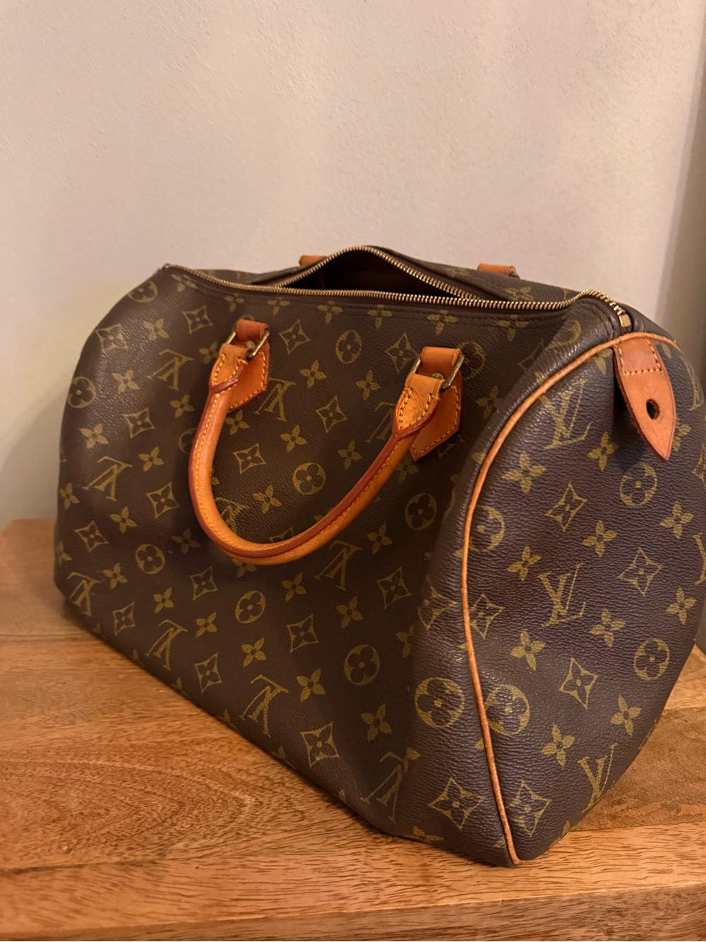 Louis Vuitton Brown Monogram Canvas Duffel with Tan Trim